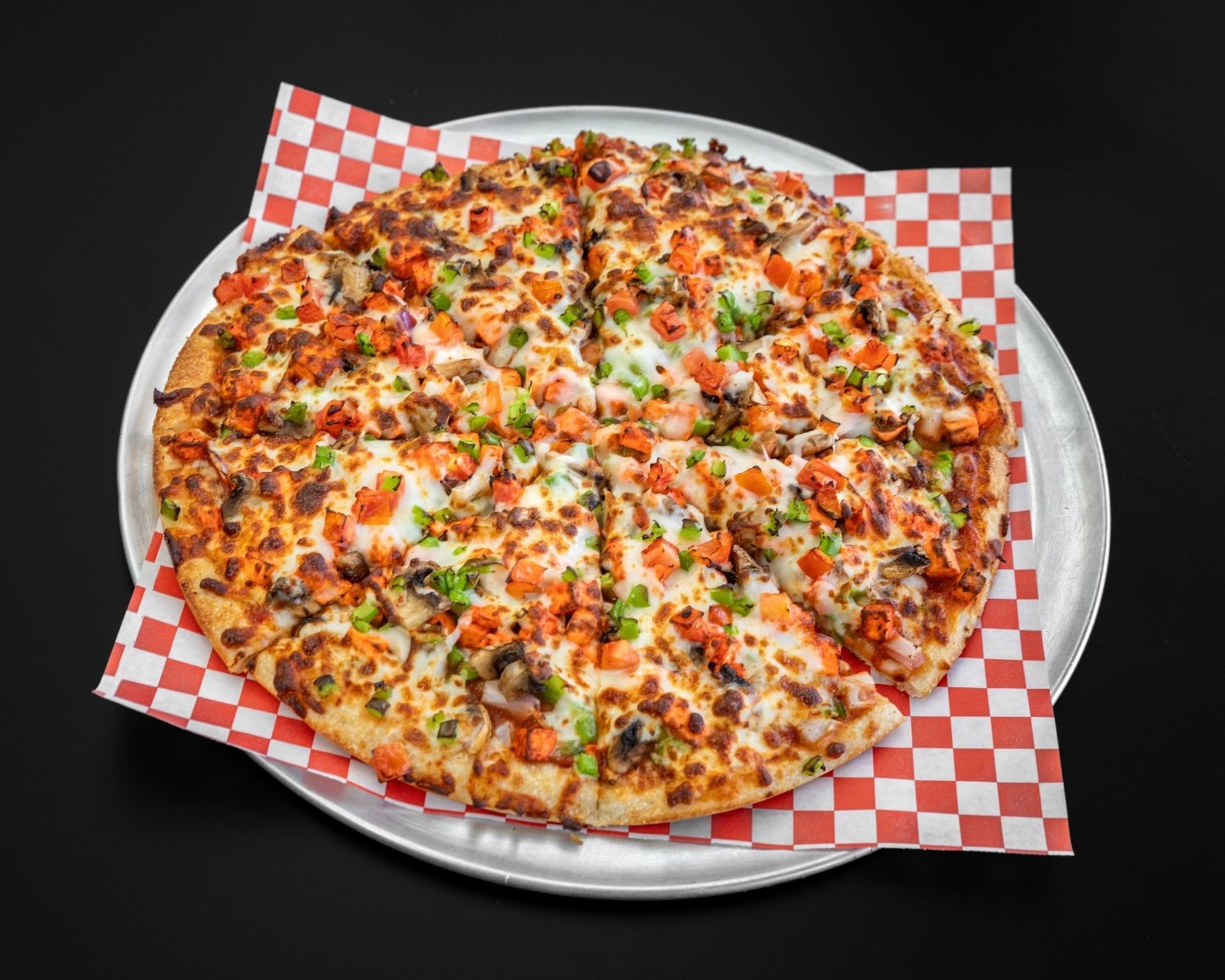 13+ vegetarian options, gluten-free crust available